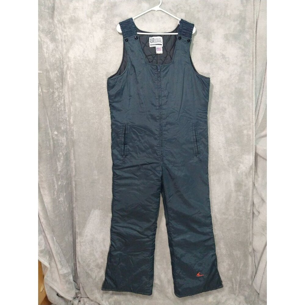 Vintage Bombardier Snow Bibs Mens Large Black Snowmobile Pants Made in USA